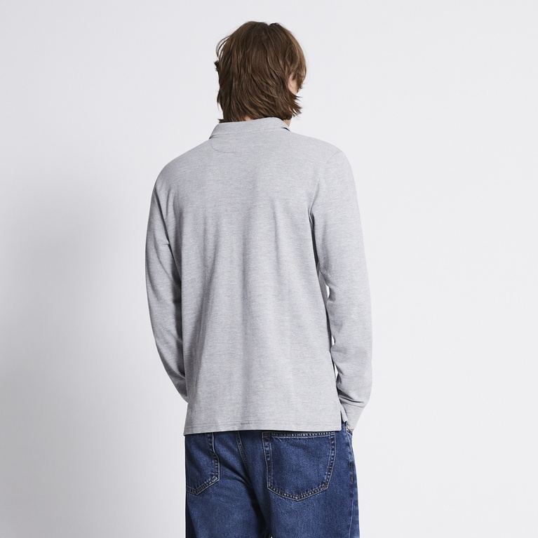Long sleeve polo shirt "Aiden" Grey Melange